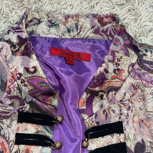 JONI B Bohemian Open Front Cardigan Purple Women’s Medium - Picture 8 of 13